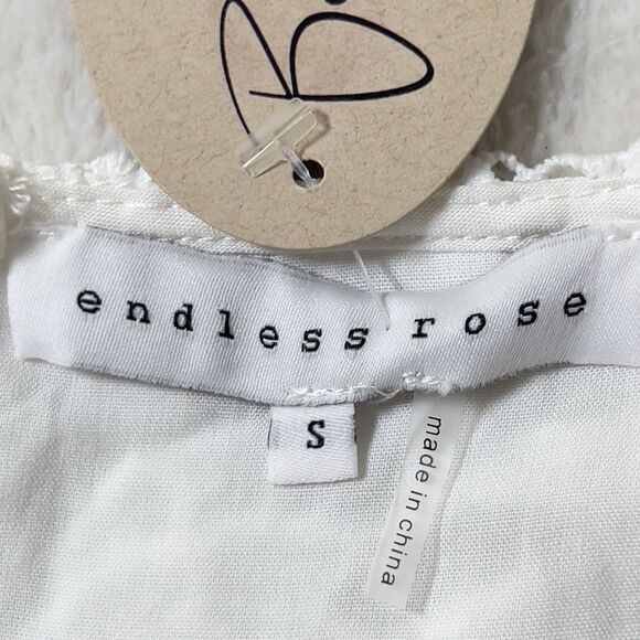 Endless Rose Crotchet Floral Lace Spaghetti Strap Midi Dress Womens Sz S White - Picture 8 of 11